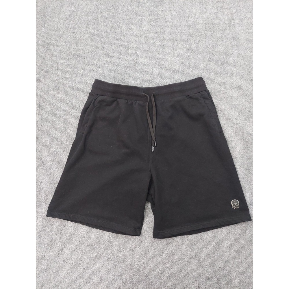 Zero Foxtrot Shorts Mens XL Black Skull Drawstring Pull On Athletic Fleece